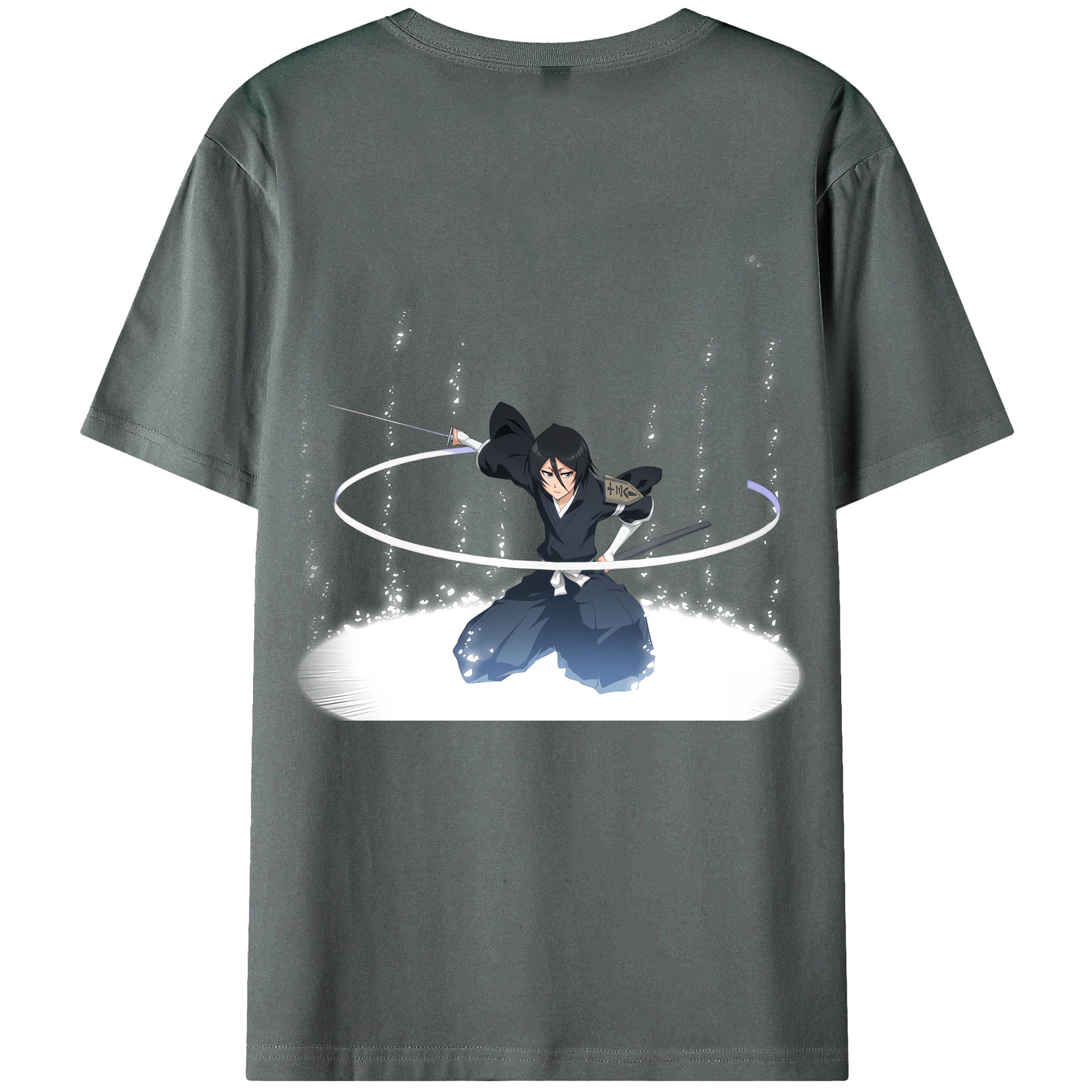 （画像用） ブリーチ 朽木ルキア BLEACH Kuchiki Rukia 綿100％ メンズ半袖Tシャツ（バックプリント） 通気性